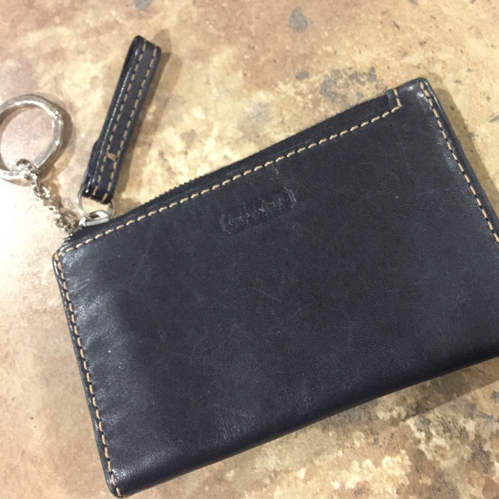 Coach leather keychain card / cash holder